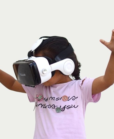 Girl with VR headset